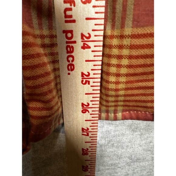 Modish Rebel Women Size Medium Orange Pink Plaid Button-Up Shirt - Picture 5 of 7